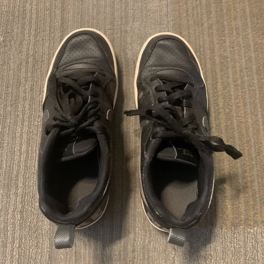 Nike Air Force Sneakers Shoes Leather Black Grey Size 6